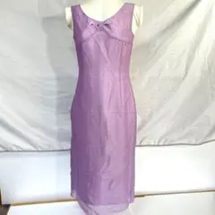 未使用 GlassLineドレス 11号 L パープル 結婚式 ワンピ