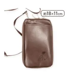 スヌーピー ウォレットショルダーポーチ　スマホショルダーバッグ　ダークブラウン