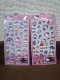 ハローキティ 硬質立体シール ぷっくりシール 2点セット 可愛い