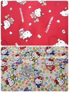 ハローキティ　サンリオ　生地　はぎれ　平成レトロ　２枚セット