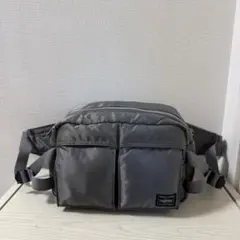 【新品同様】ポーター PORTER タンカー ボディバッグ　シルバーグレー