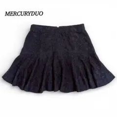 ★マーキュリーデュオ ミニスカート 【M】 フレア レース ネイビー 大人可愛い