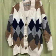 ダイヤモンドパターンカーディガン