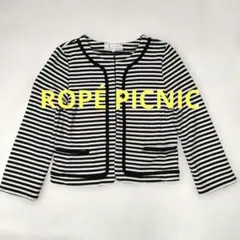 【美品】ROPÉ PICNIC ノーカラージャケット 38　オケージョンオフィス