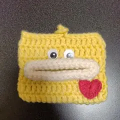 【匿名発送】ハンドメイド　編み物　パクパクモンスター　ポケットティッシュケースのサムネイル