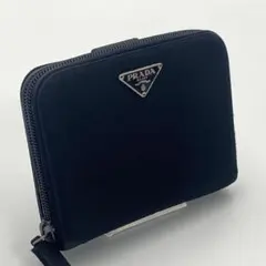 PRADA プラダ トライアングル ロゴ ナイロン 二つ折り財布 ブラック