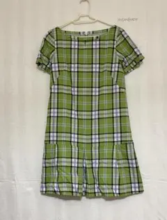 ヨークランド　タータンチェック　半袖ワンピース　9AR