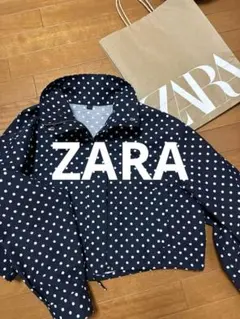 完売品 新品 ZARA ドット柄 パフジャケット ライトアウター - メルカリ
