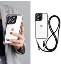 iPhone 13 Pro 用 クリア ショルダー 肩掛け 斜めかけ