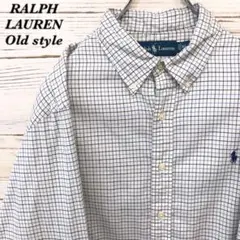 《希少》ラルフローレン☆長袖BDシャツ XL 刺繍ロゴ ホワイト NS323
