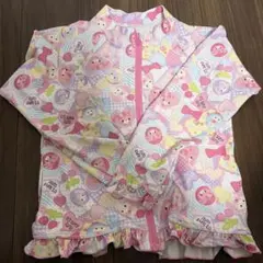キッズ ラッシュガード パステルカラー 総柄 フリル