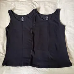 H&M 170cm 女の子 タンクトップ 2枚セット ブラックのサムネイル