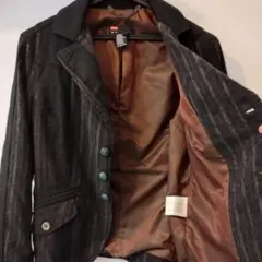 【希少デザイン】DIESEL ストライプ テーラードジャケット レディースM