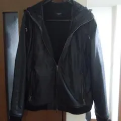 羊革フード付きジャケット （黒）