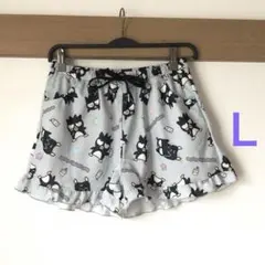 [新品]バツ丸総柄フリルショートパンツグレーL◆ドンキルームウェアはぴだんぶいのサムネイル