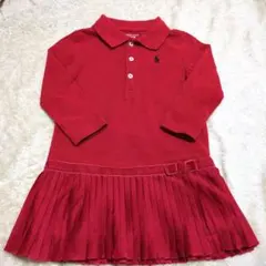 19時までタイムセールRalphLauren赤いポロシャツワンピース80