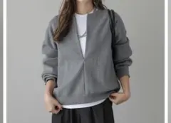 新品✨La-gemme ニットトップス ハーフジップ ジップアップ