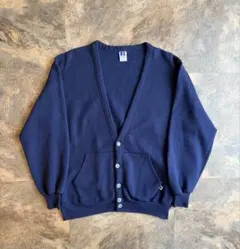 【90s USA】ラッセルアスレチック スウェットカーディガン XXL ネイビーのサムネイル