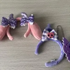 サンリオキャラクターズ マイメロ クロミ カチューシャ キーホルダー 2点セット