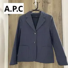 激安早い者勝ちA.P.C. ネイビー ストライプ テーラードジャケット Sサイズ