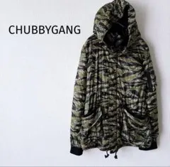 【チャビーギャング】Y2K 中綿フルジップパーカー 裏ボア 迷彩 指穴 メンズS