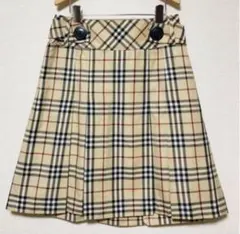 BURBERRYバーバリー 定番 ノバチェック プリーツ フレア スカート
