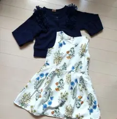 プティマイン　ワンピースカーディガンセット　100