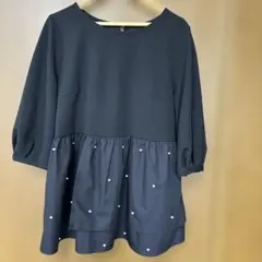 ネイビー パール装飾 チュニック Mサイズのサムネイル