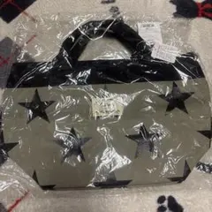 星柄グレーキャンバストートバッグ