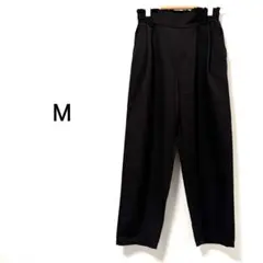 テーパードパンツ オフィス 通勤 シンプル ブラック M
