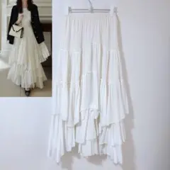 美品　casafline カーサフライン コットンティアードスカート　ペチコート