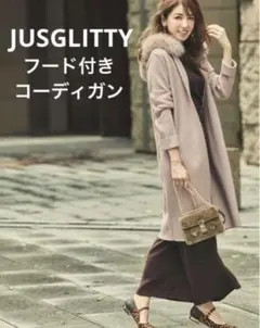 ジャスグリッティー♡ファーフードコーディガン　カーディガン　ライトアウター