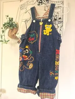 ミキハウス レトロ オーバーオール 80 レア 美品