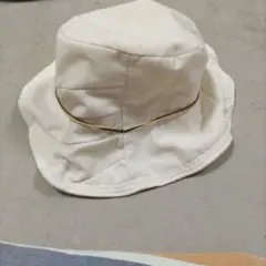 ホワイト バケットハット リボン付き