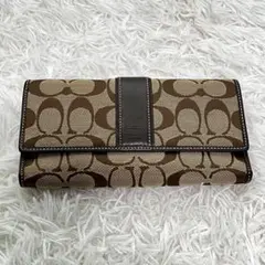 ゆ*ん様 COACH コーチ 長財布 シグネチャー　収納多数　正規品