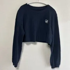 Dazy ネイビー クロップド長袖セーター L