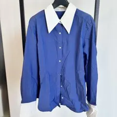mallow blue 長袖 クレリックシャツ ブルーのサムネイル