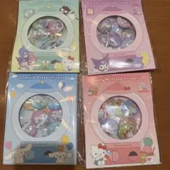 サンリオ カプセルフレークステッカーズ 4種　ハローキティ シナモロール クロミ