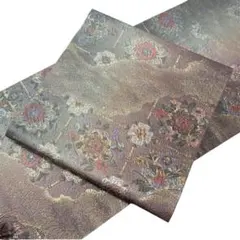 #J606 美品 袋帯 六通 ふくれ織 金糸 花唐草 正絹 和装 フォーマル帯のサムネイル