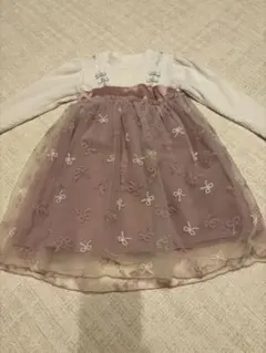 アプレレクール　リボンピンクワンピース（長袖）