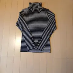 ストライプ タートルネックセーター Mサイズ