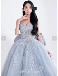 バースデードレス　ライトブルー ボリュームドレス