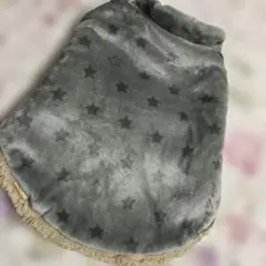 犬服 ベスト グレー ボア付き。Lサイズ