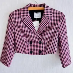 Bershka クロップドジャケット ギンガムチェック S Y2K