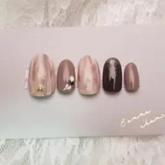 ネイルチップ ②カフェラテ ジェルネイル