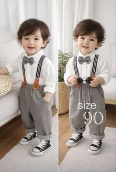 ベビー 男の子 90 フォーマル スーツ風 セットアップ 結婚式 入園式 誕生日