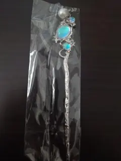 オパール風の石とパールのかんざし