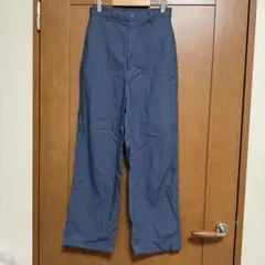 オ*ル様 ネイビー ワイドパンツ ボタン付き