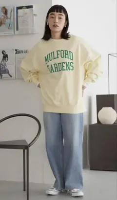 アメリカンホリック　カレッジロゴ裏毛プルオーバー　スウェット