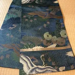 D507 訪問着 花模様 鶴 金彩 正絹 着物 袷 しつけ糸付き未使用極美品